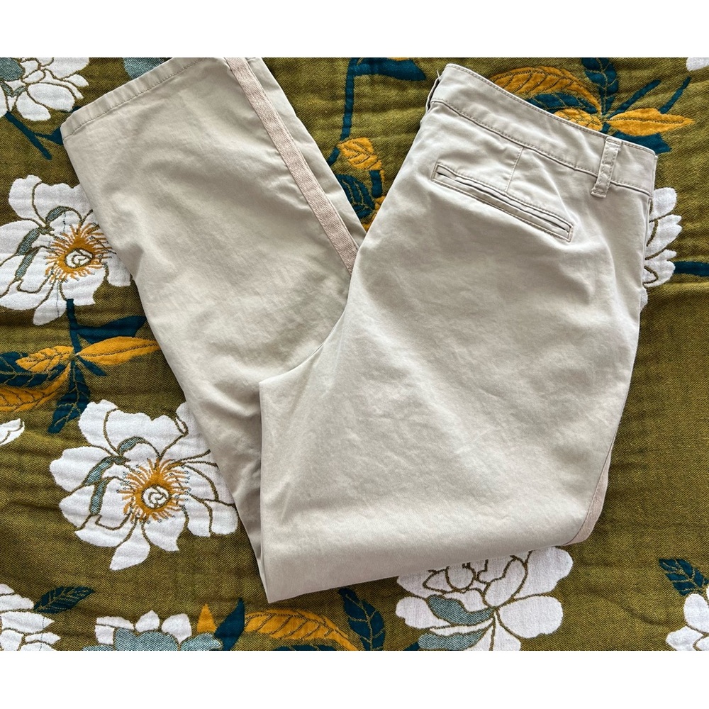 a.n.a. girlfriend chino khaki pants with side stripe Size 12